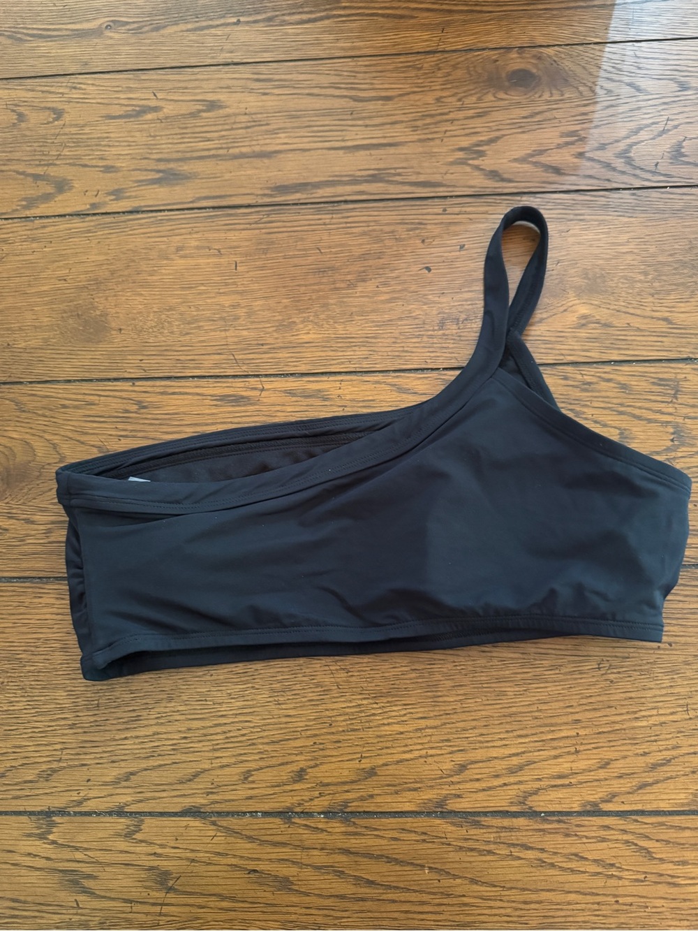 White House Black Market Black One-Shoulder Bikini Top, L